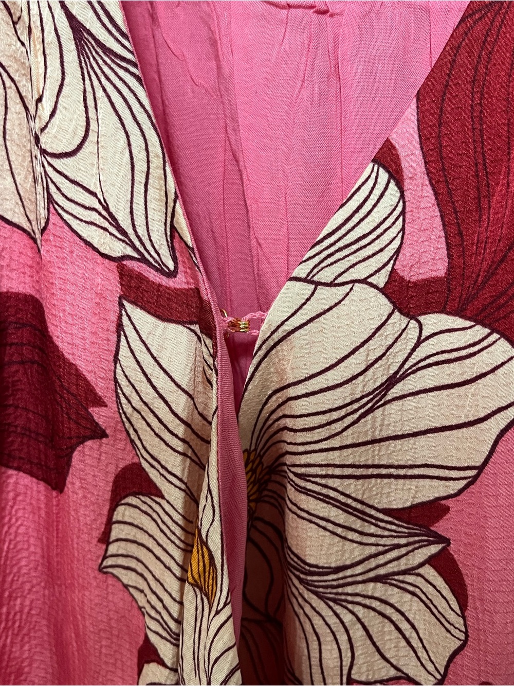 Draper James Pink Floral Wrap Midi Dress with Puff Sleeves NWT - Picture 5 of 10